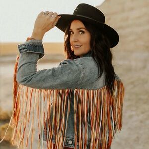 Scully Jean Jacket with Multicolor Fringe